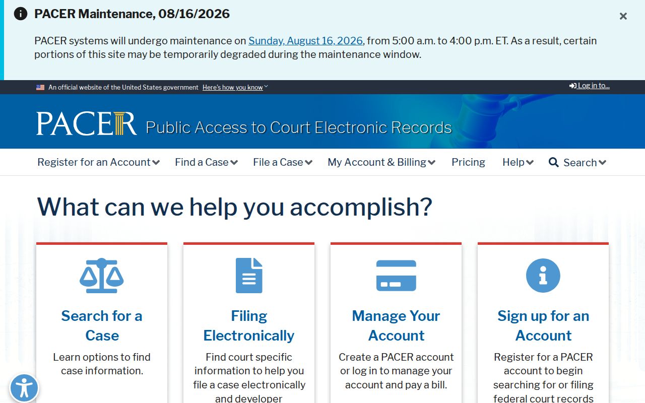 PACER federal case lookup for Barbour County criminal cases